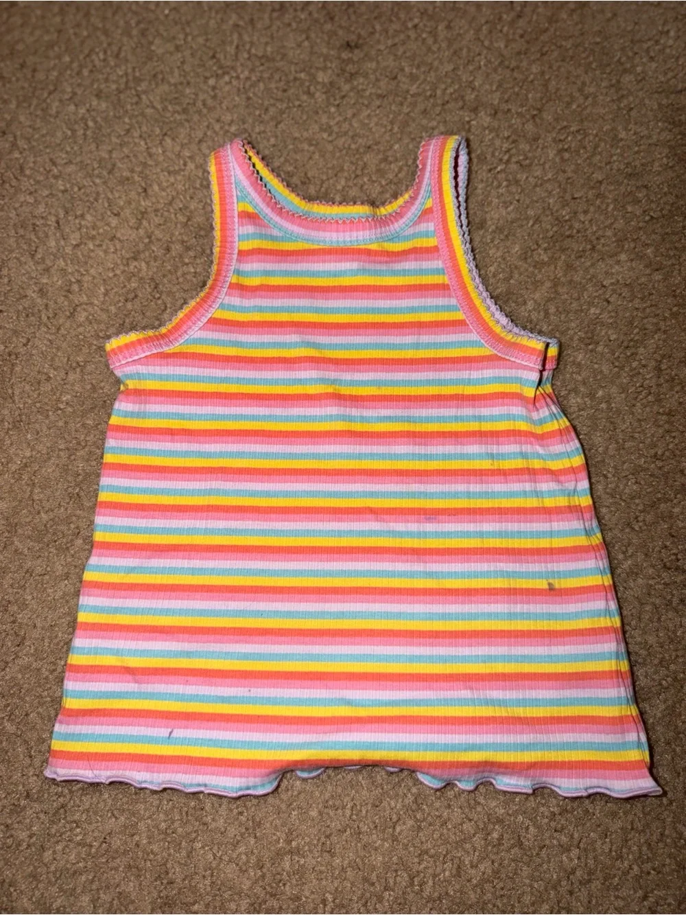 NWT Cat & Jack Striped Ribbed Tank Top - Yellow, Pink, Green, Blue